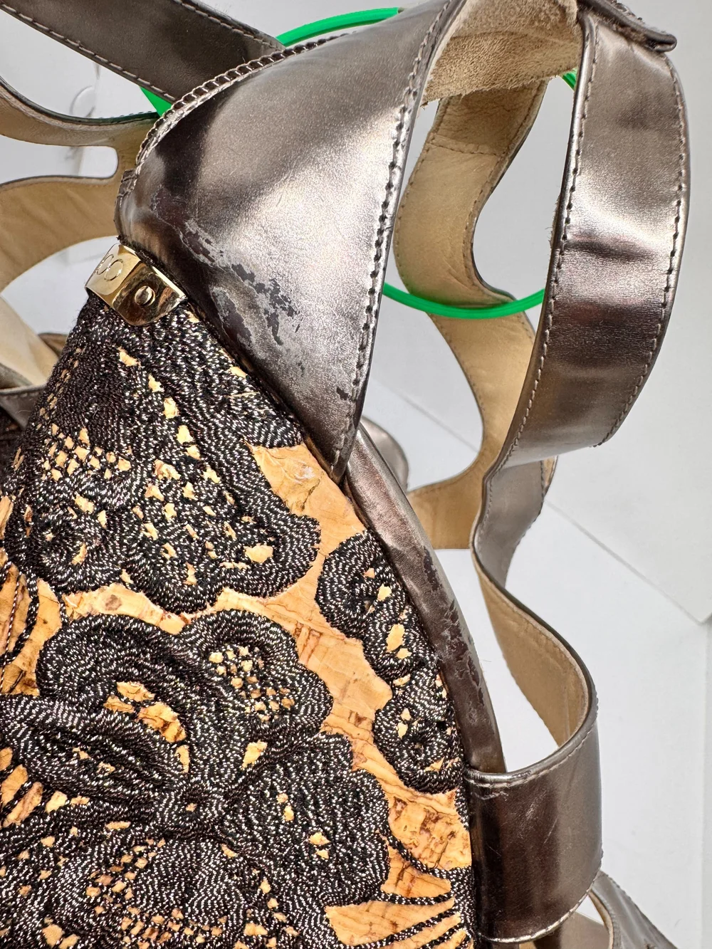 Jimmy Choo Parrow Lace Wedge Platform Sandals/ Size 8.5